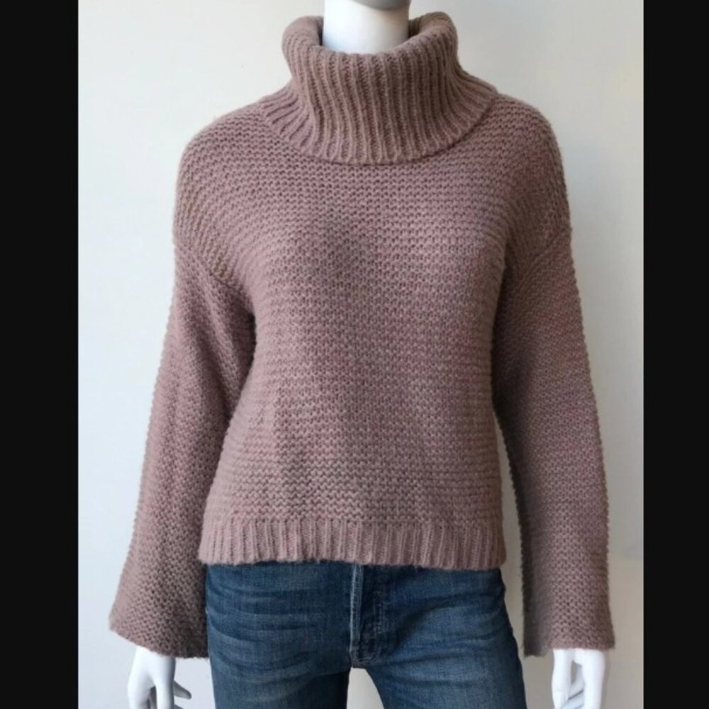 G F Collection Turtleneck Sweater Chunky Size XS Purple Mauve
